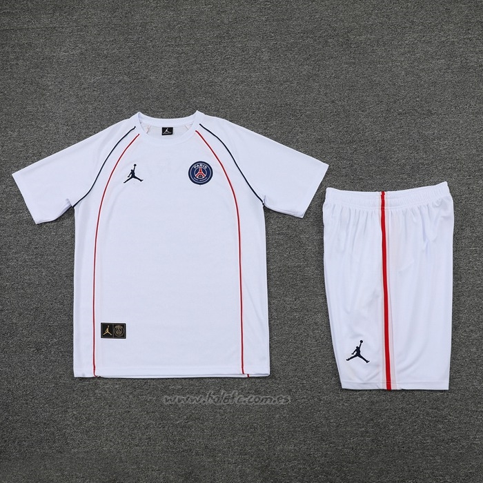 Chandal del Paris Saint-Germain Jordan Manga Corta 2022-2023 Blanco - Pantalon Corto